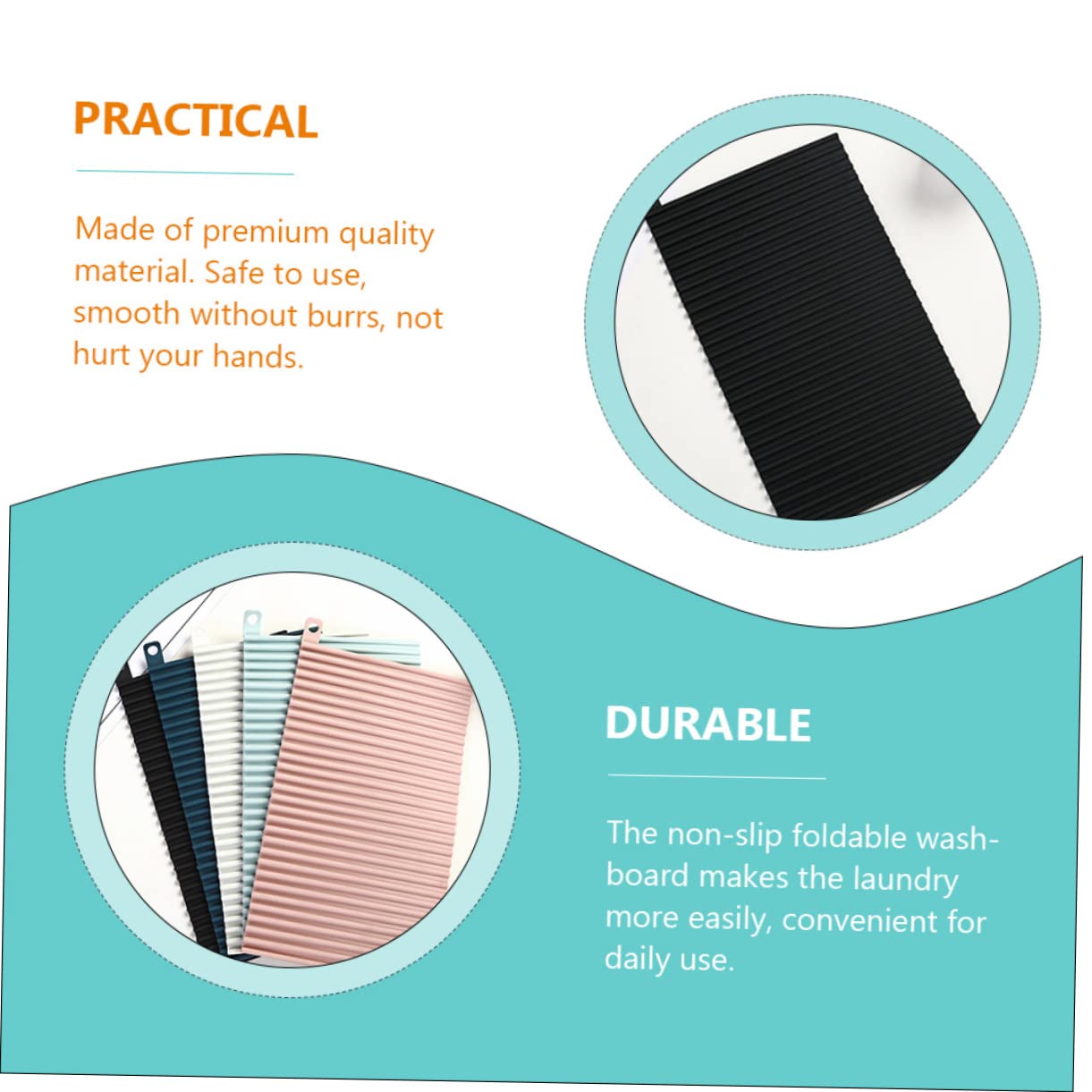 Foldable Silicone Washboard with Drainage Holes - Portable Laundry Board for Hand Washing Clothes, Socks & Delicates - Perfect for Travel, Camping & Small Spaces