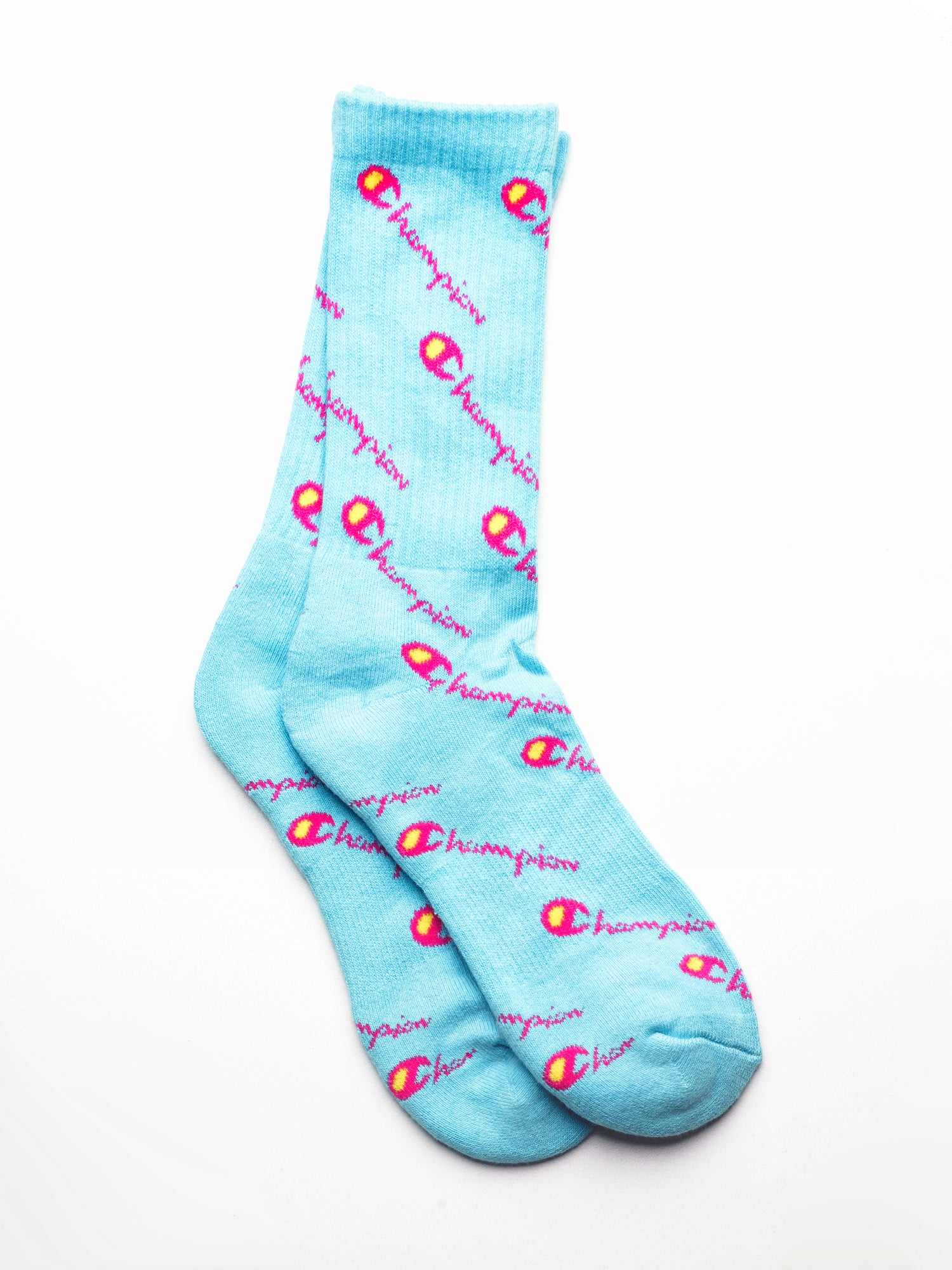 AOP Crew Socks for Women & Men - Aqua & Pink Striped Casual Athletic Socks - Comfortable & Breathable for Running, Gym, Workout & Everyday Wear