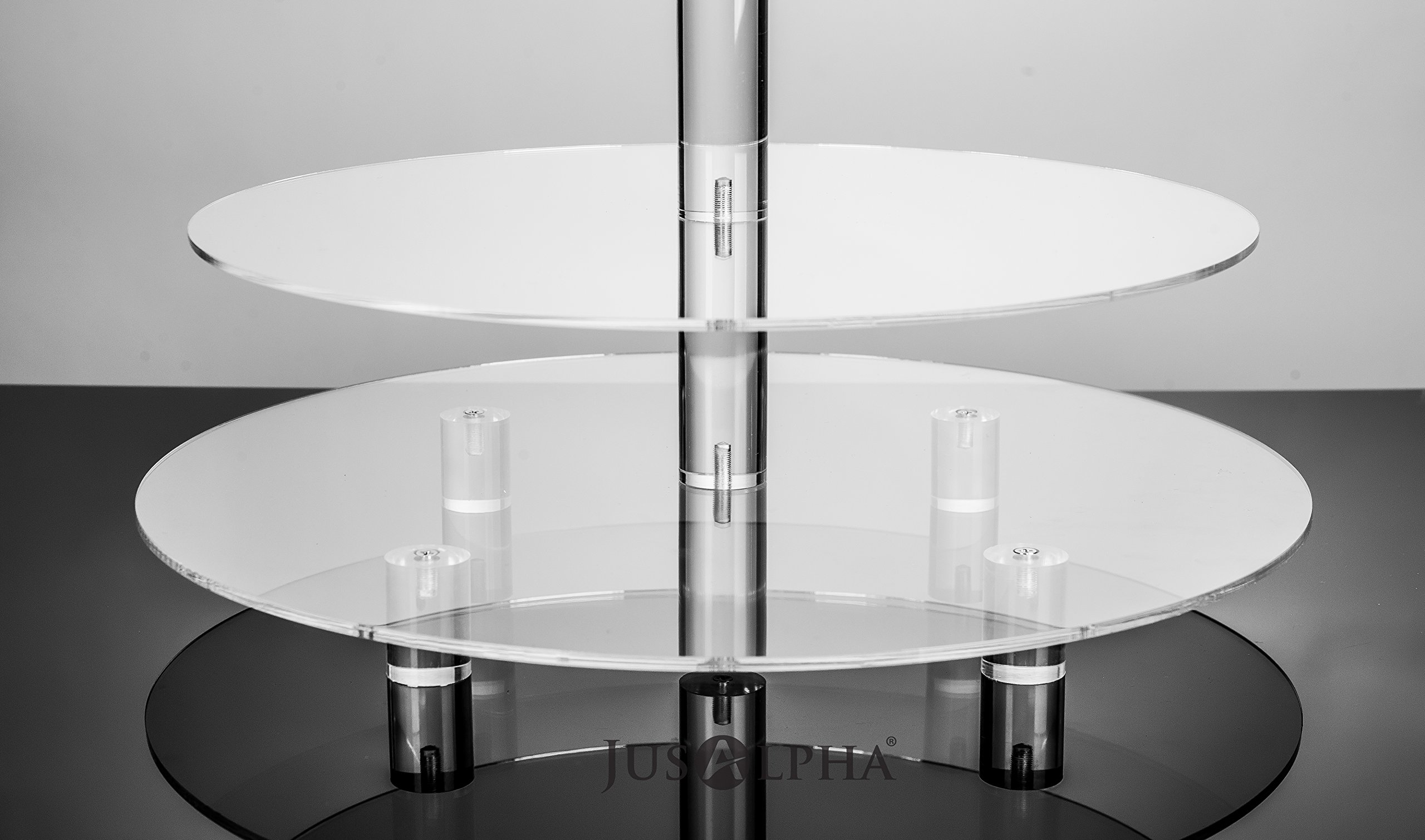 Jusalpha® 8-Tier Acrylic Round Cake Stand - Cupcake & Dessert Display Tower for Weddings, Parties, and Big Events - Perfect for Pastry Serving, Food Presentation, and Buffet Table Decor (8RF)