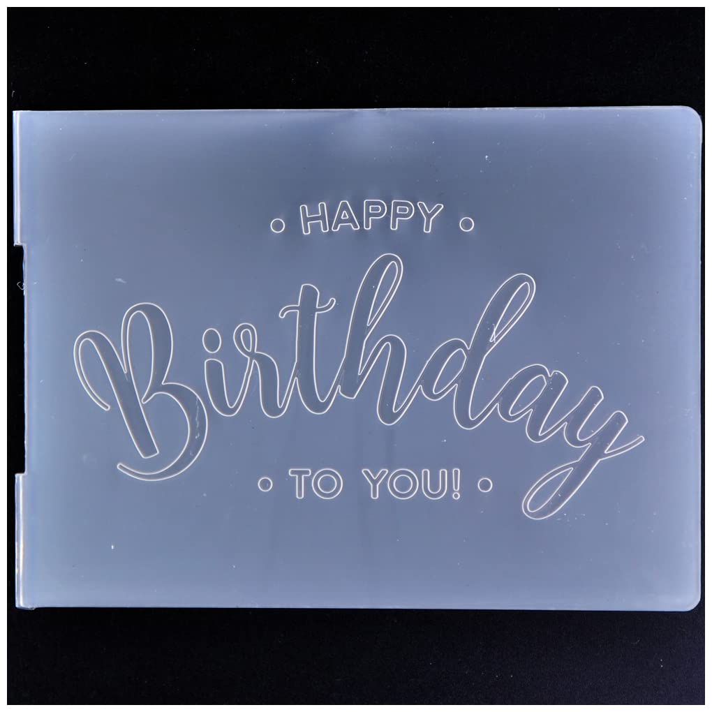Happy Birthday Plastic Embossing Folders for Card Making, Scrapbooking & Paper Crafts - DIY Greeting Cards, Invitations, Gift Tags (22052520) | Perfect for Birthday Parties, Wedding Invitations & Handmade Gifts