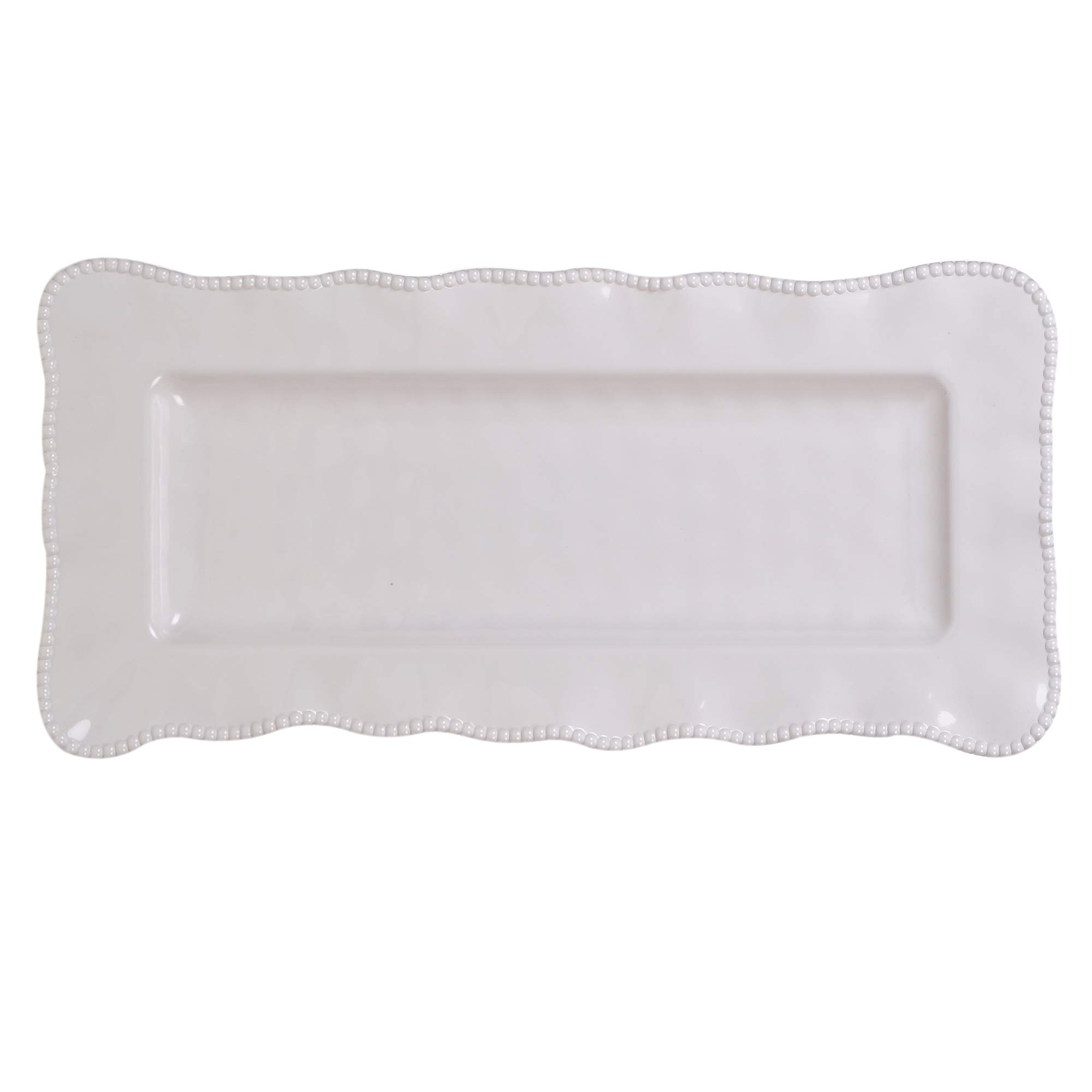 Certified International Perlette Cream Rectangular Serving Platter 19