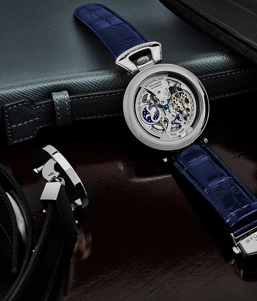 Emperor's Grandeur 127A Automatic 49mm Skeleton Watch for Men - Luxury Mechanical Timepiece with Open Heart Design - Perfect for Formal Events, Business Meetings & Special Occasions