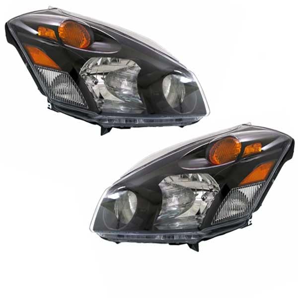 04-09 Nissan Quest Compatible Halogen Headlight Headlamp Pair Set - Left & Right Side with Bulbs | Perfect for Night Driving & Vehicle Restoration