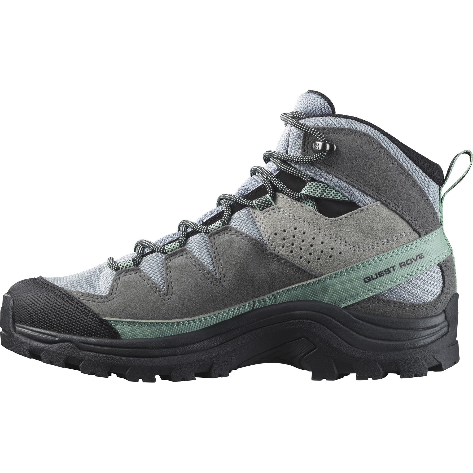 Salomon Women's Quest Rove Gore-Tex Waterproof Hiking Boots - Suede Leather Backpacking Shoes for Women - Perfect for Trail Hiking, Mountain Climbing & Outdoor Adventures