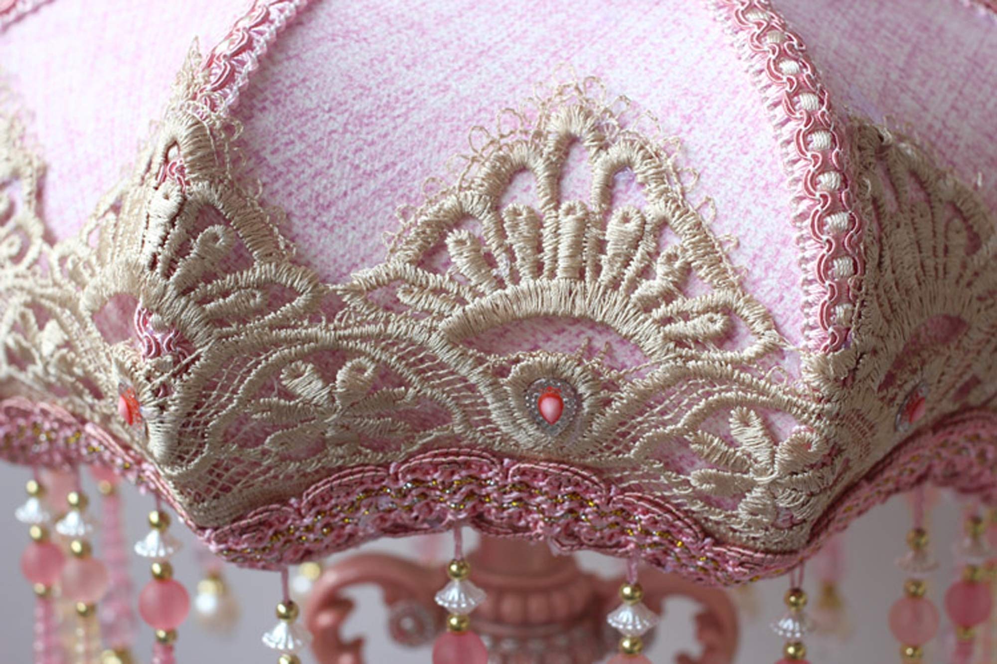 13 Inch European-Style Table Lamp - Handmade Fabric Victorian Princess Bedside Lamp with Resin Brown Painted Body & Pink Shade for Bedroom, Living Room, Office Desk Decor