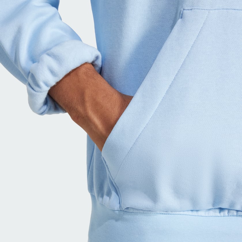 Adidas Men's Feelcozy Fleece Blue Hoodie - Soft & Warm Pullover for Casual Wear, Gym, and Outdoor Activities