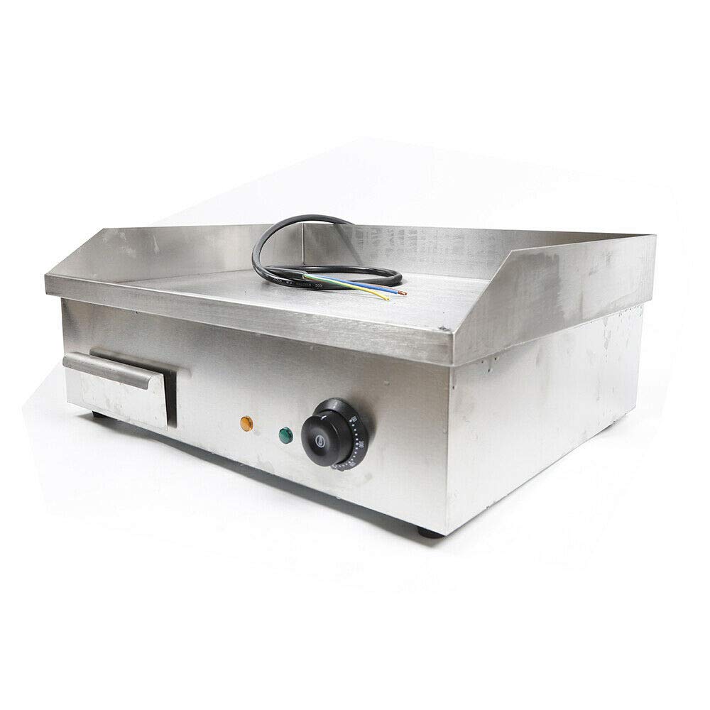 TBVECHI Commercial Electric Griddle Flat Top Grill - 1200W Stainless Steel Teppanyaki Cooktop for Restaurant, BBQ & Home Use | Perfect for Pancakes, Burgers, Steaks & Stir Fry Cooking