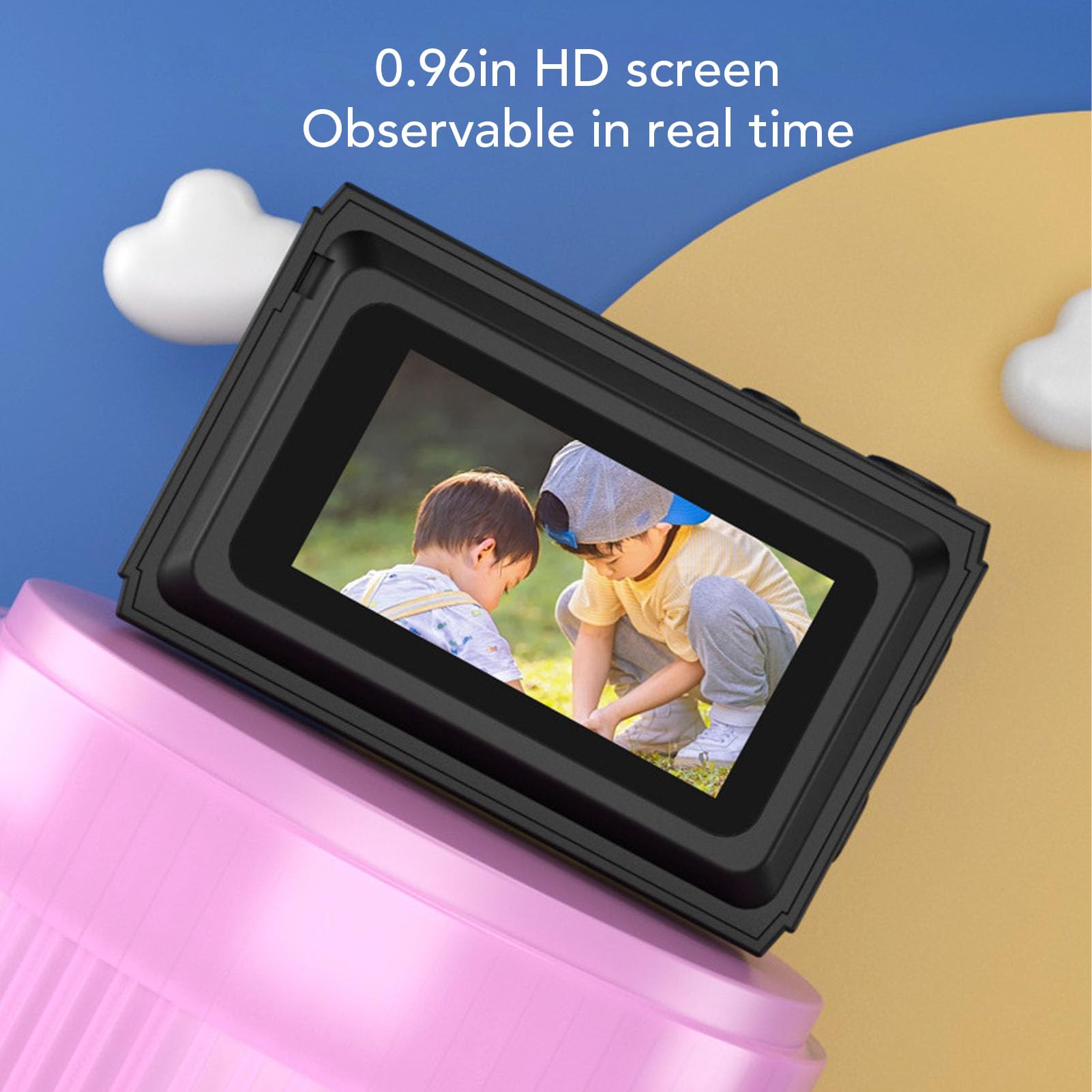1080P Digital Video Camera with 0.96in Screen - Compact Selfie Camera for Kids, Automatic Loop Recording - Perfect for Vlogging, Travel & Birthday Gifts (Christmas Surprise)