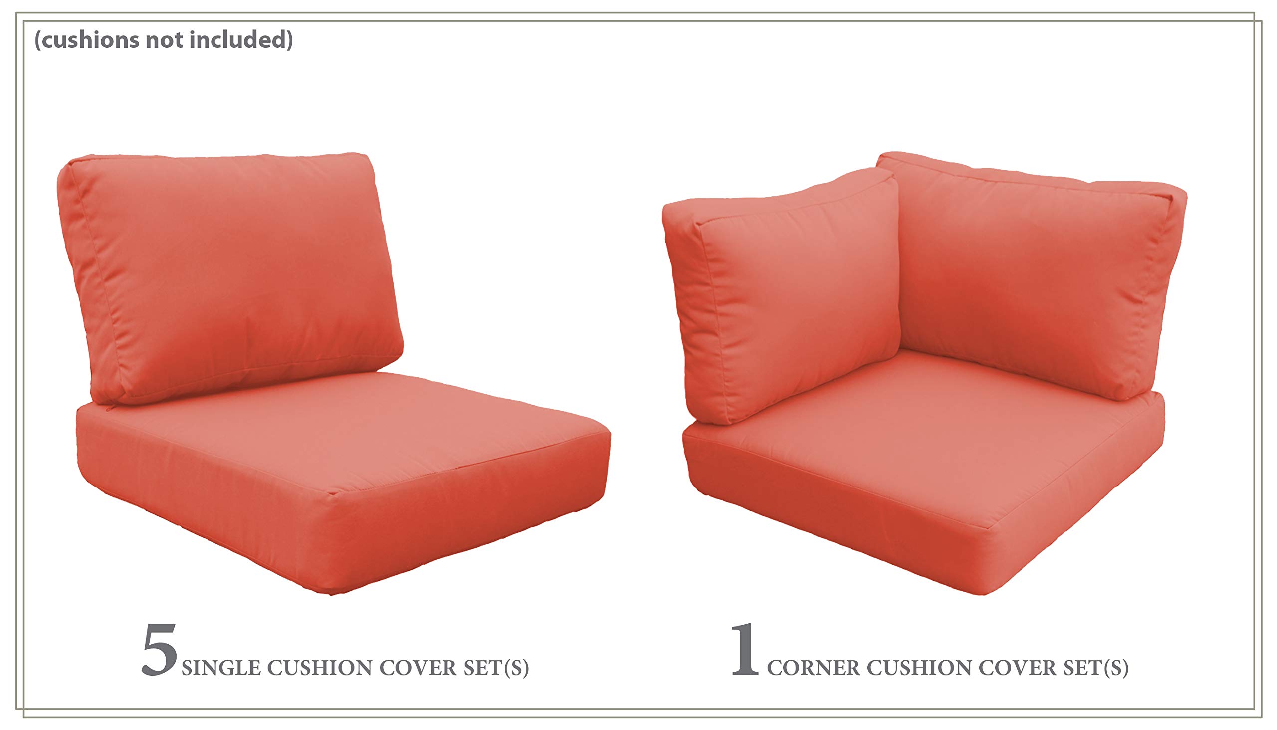 TK Classics High Back Fairmont-07b Outdoor Patio Chair Cover Set in Tangerine Orange - Waterproof UV Resistant Replacement Slipcover for Garden Furniture (Cushions Not Included) - Perfect for Poolside, Deck & Backyard Use