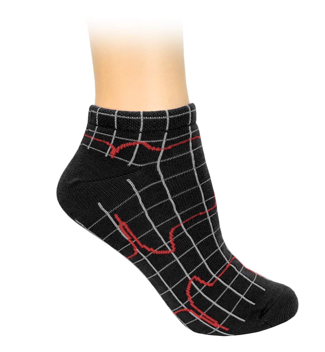 Prestige Medical Heartbeat EKG Pattern Nurse Anklet Socks - Perfect for Nurses, Doctors & Healthcare Professionals on Duty