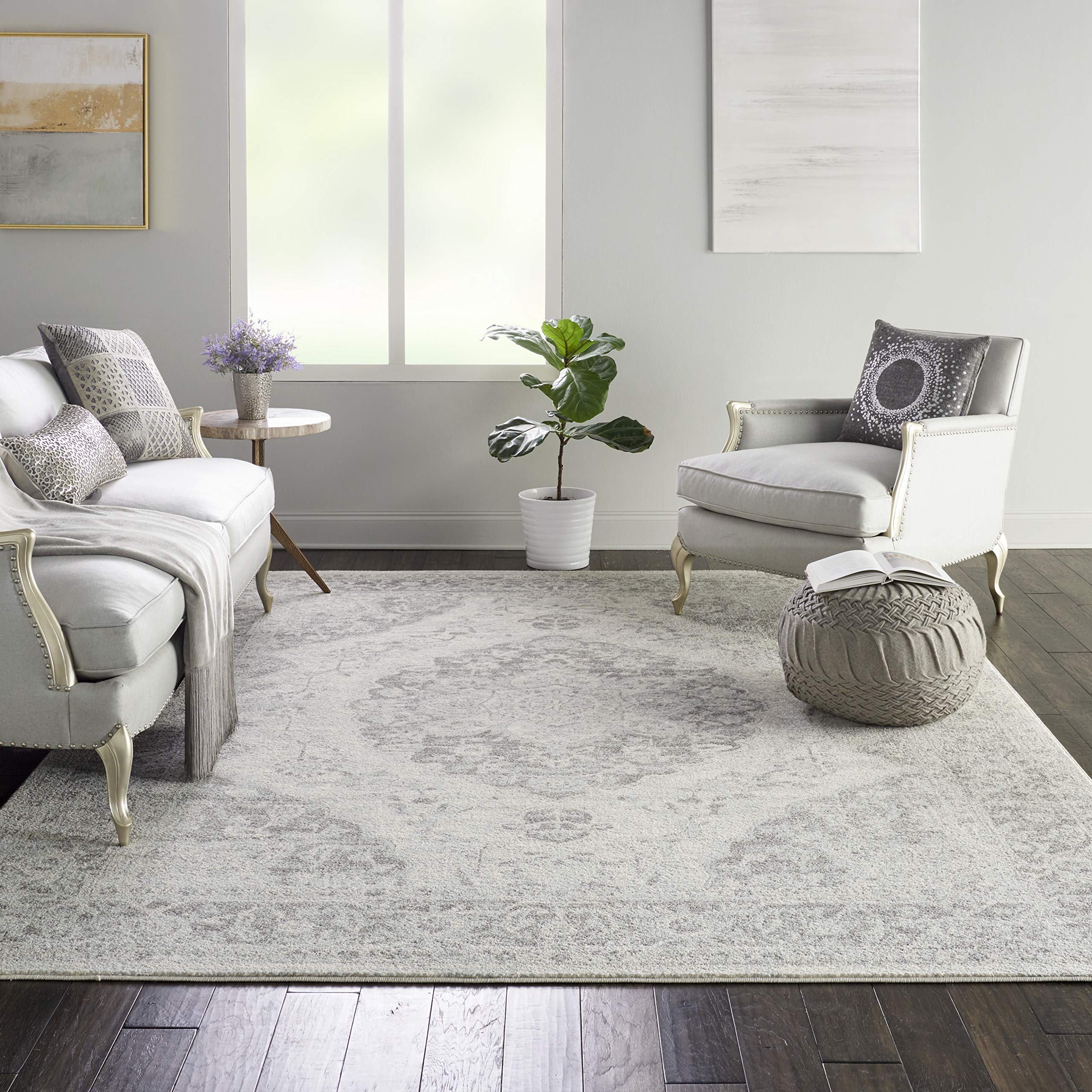 Nourison Tranquil Traditional Ivory/Grey 8'10