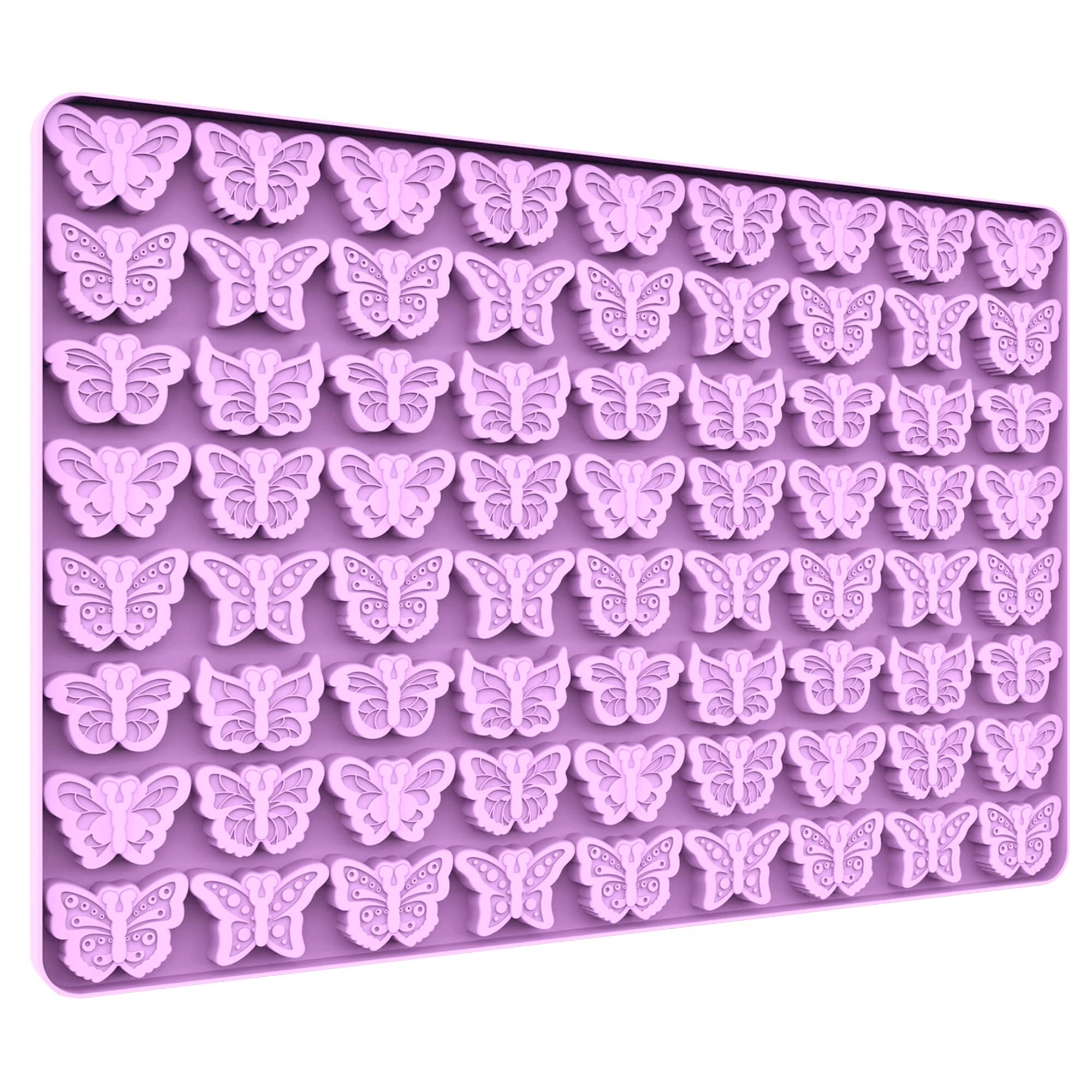 Butterfly Silicone Molds for Chocolate, Candy, Gummy, Ice Cubes & Resin Crafts - Set of 6 with Scraper Tool - Perfect for Baking, DIY Desserts, Party Decorations & Kids Activities