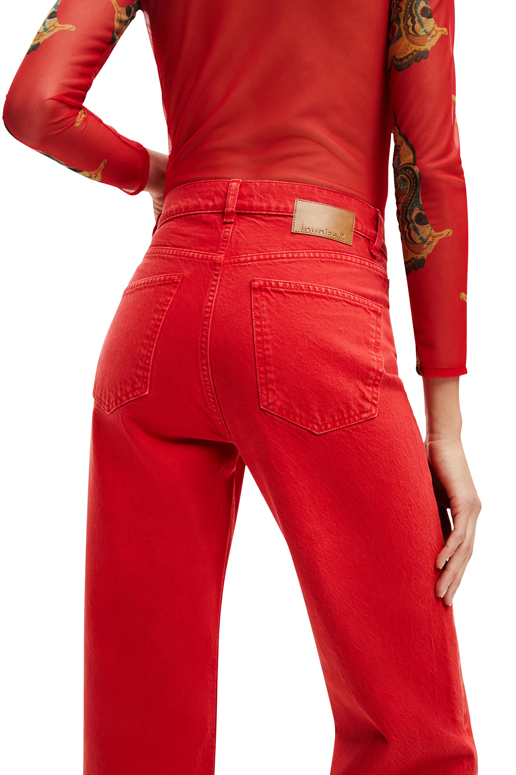 Desigual Women's Denim_lluïsa Jeans - 3080 Red River Wash High Waist Skinny Fit for Women | Perfect for Casual Wear, Office Outfits & Night Out