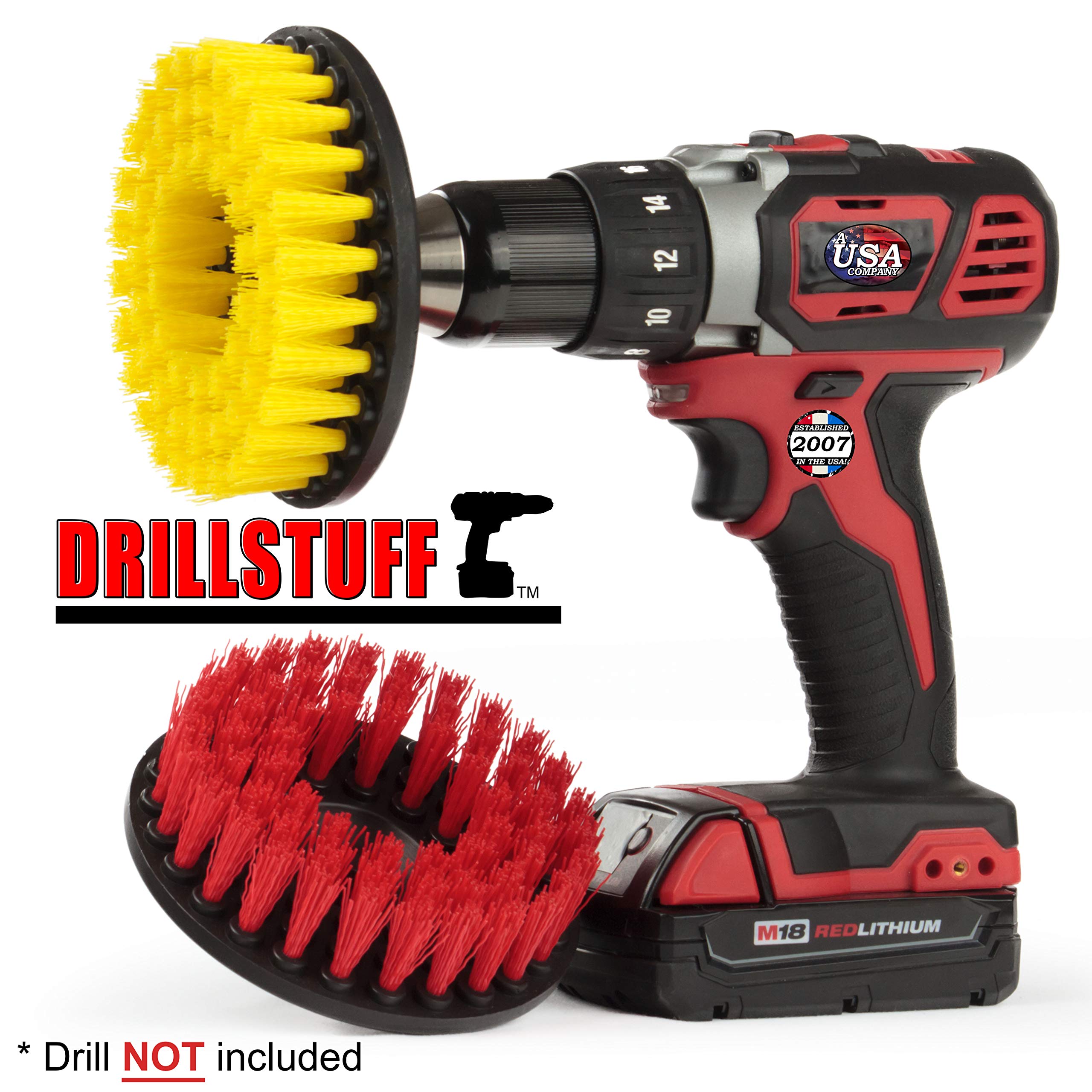 **Power Drill Brush Set - Multi-Surface Scrubber for Bathroom, Tile, Grout, Bathtub & Floor Cleaning - Stain Remover for Hard Water, Concrete & Outdoor Use - Perfect for Shower, Deck & Bird Bath Maintenance**