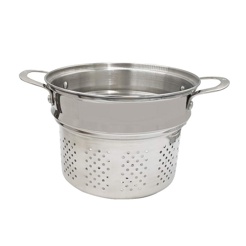 Swiss Diamond 3-in-1 Stainless Steel Cookware Set – 7.6 Quart Stock Pot, Cooking Pot & Pasta Pot with Strainer, Vegetable Steamer Basket & Lid – Oven Safe, Dishwasher Safe with Stay-Cool Handles – Perfect for Soups, Stews & Pasta Cooking