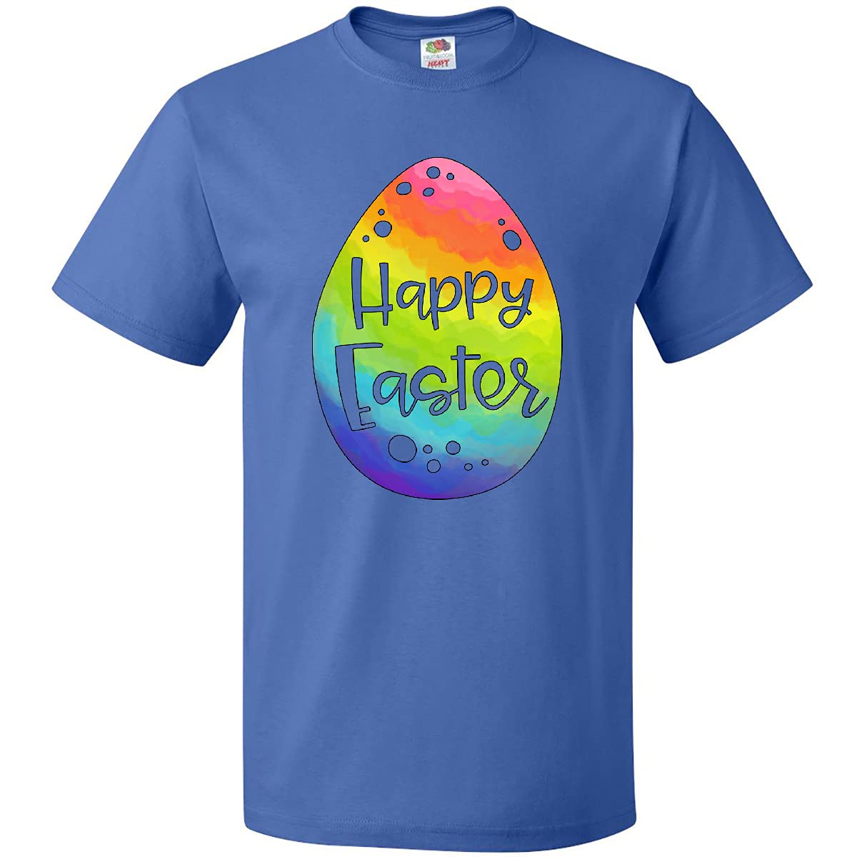 Inktastic Happy Easter Rainbow Easter Egg Graphic T-Shirt - Fun Holiday Tee for Easter Celebrations, Egg Hunts & Spring Festivals