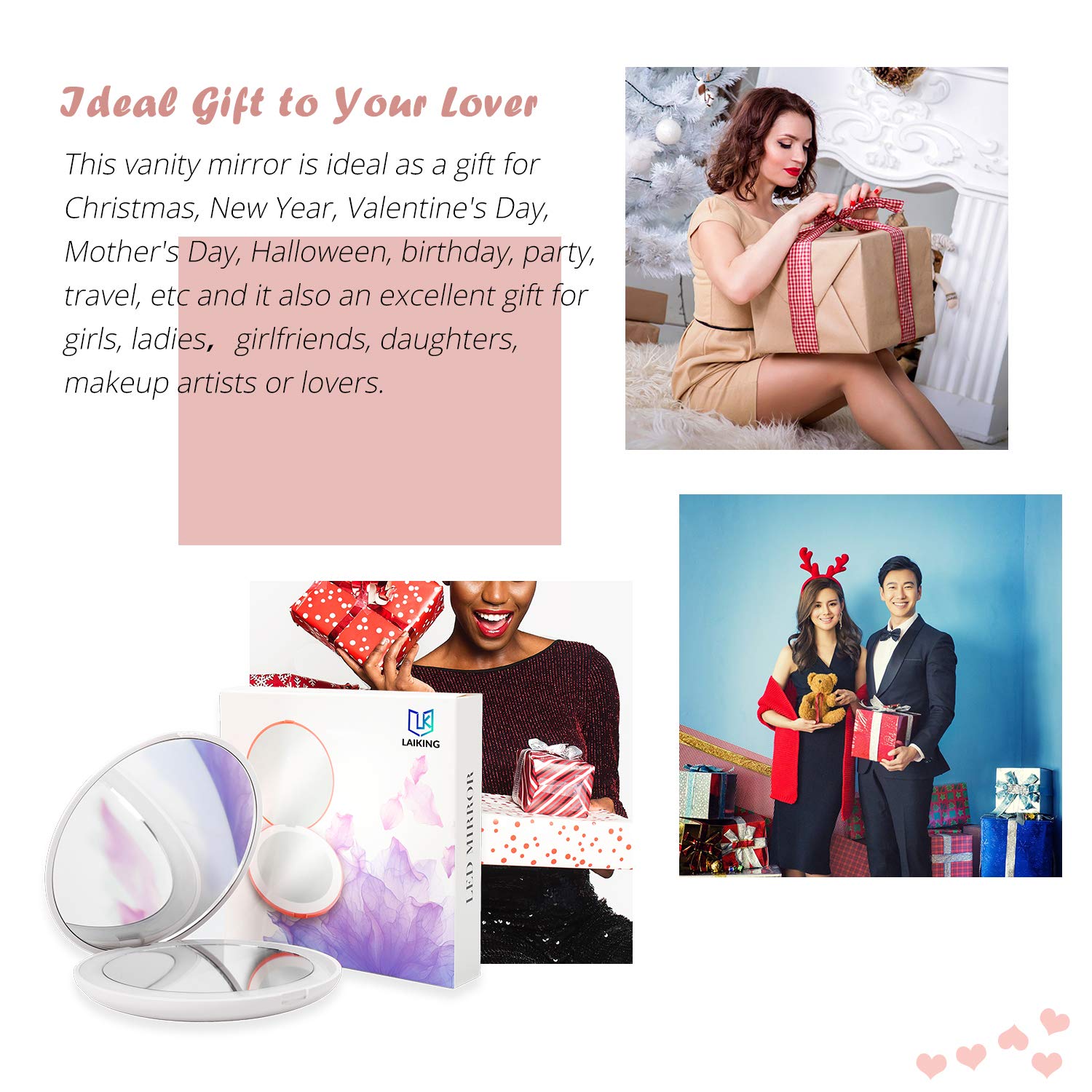 Laiking Portable LED Compact Mirror - 3.54