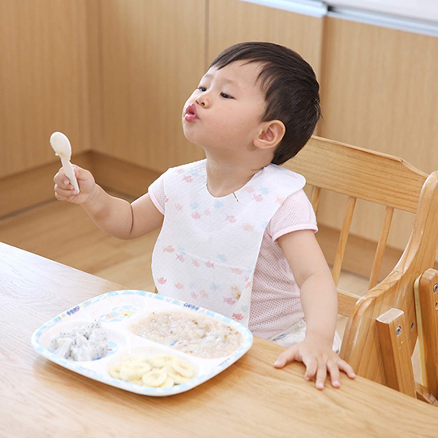60PCS Disposable Baby Bibs - Soft & Leakproof Travel Bibs for Infants & Toddlers - Perfect for Feeding, Daycare, and On-the-Go Meals