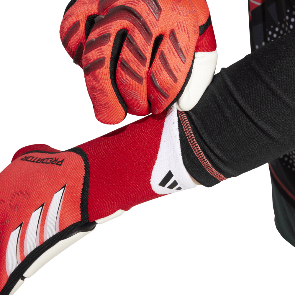 Adidas Predator Pro GK Gloves - Professional Goalkeeper Gloves for Soccer & Football (Lucid Red/Black/Pure Ruby) - Perfect for Training, Matches & Outdoor Sports