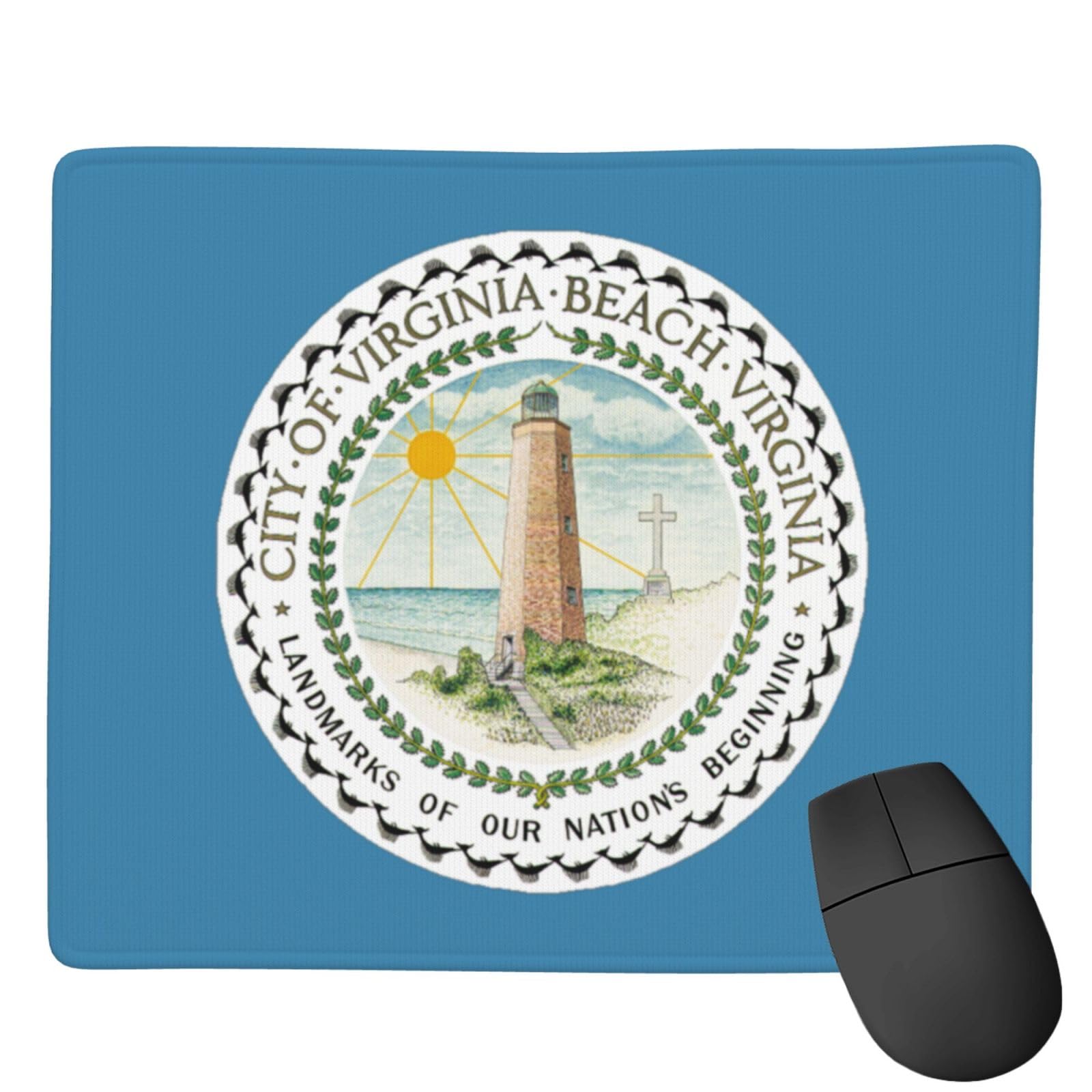 Virginia Beach VA Flag Mouse Pad - 7x9 Inch Non-Slip Rubber Gaming Mousepad for Laptop & Office - Waterproof Desk Mat for Work, Gaming & Home Office Use