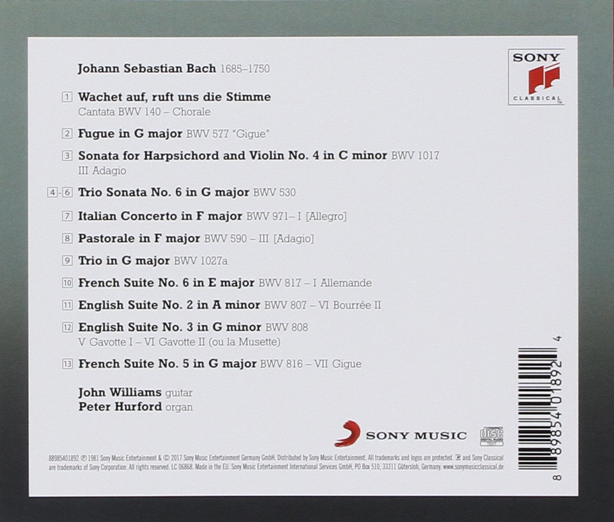 John Williams & Peter Hurford Play Bach - Classical Guitar & Organ Music Collection | Perfect for Relaxation, Meditation & Concert Performances