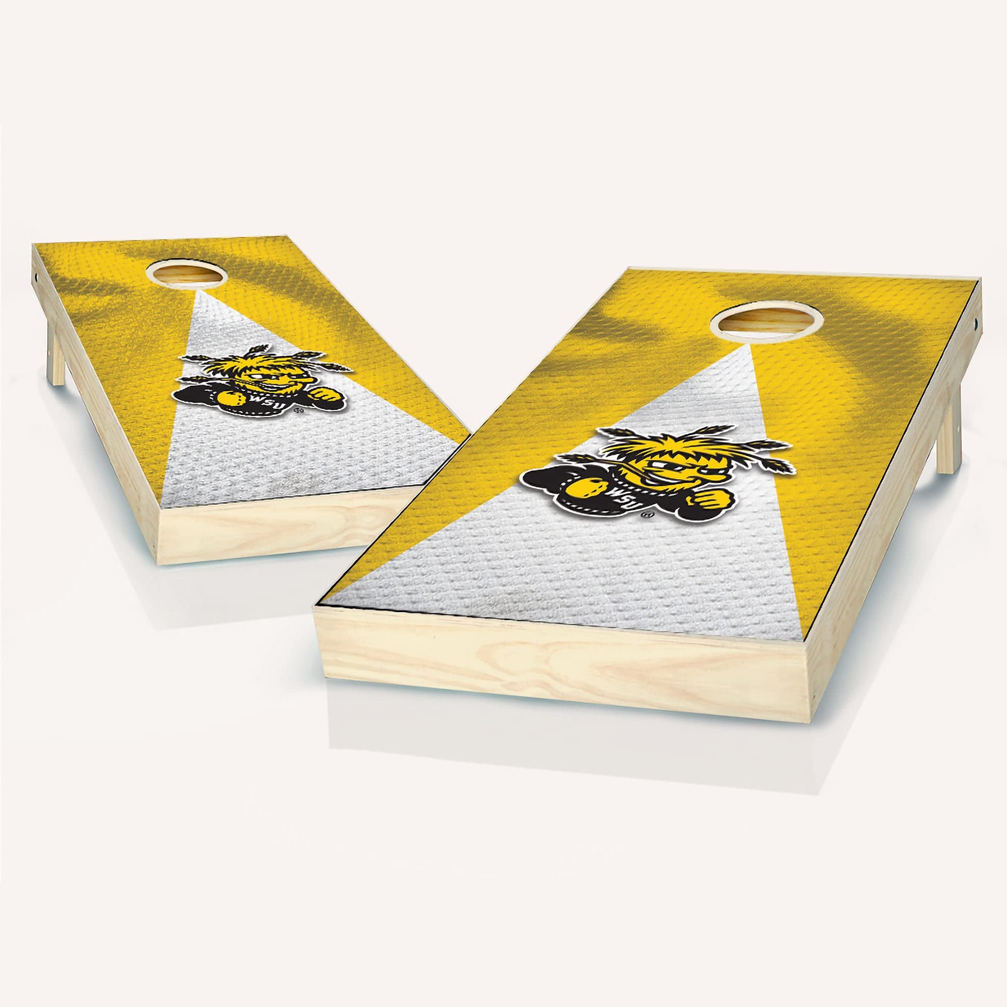 Premium Wichita Jersey Cornhole Game Set - 2 Wooden Boards & 8 Bean Bags for Outdoor Lawn Games, Tailgating, Backyard Parties, and BBQ Events