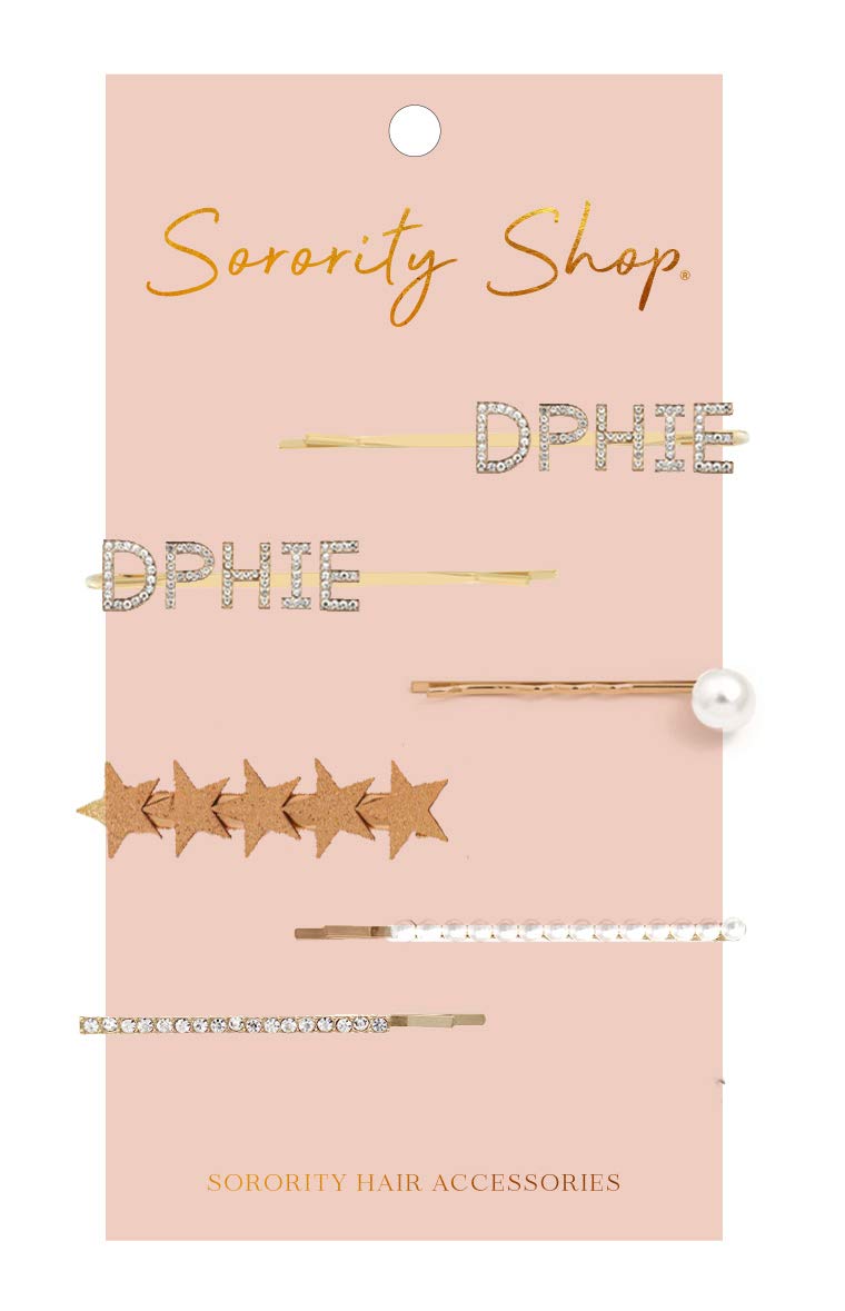 Delta Phi Epsilon Sorority Hair Clips - 6 Pack Hair Barrettes for Greek Life, College Events & Sisterhood - Perfect for Sorority Rush, Bid Day & Campus Activities