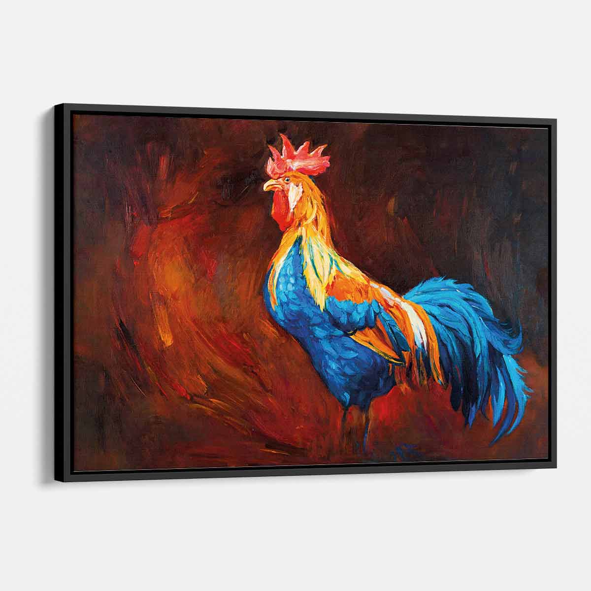 Vibrant Multi-Color Rooster Wall Art Canvas Print - 0669 - Perfect for Farmhouse Decor, Kitchen Wall Decor & Country Home Accents