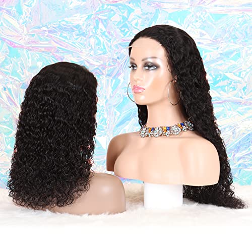 4x4 Water Wave Lace Front Wig - 100% Brazilian Virgin Human Hair for Black Women | Pre-Plucked Natural Black 26
