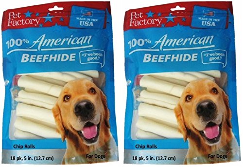 Natural USA Beef Hide Chip Rolls for Dogs - Small 5