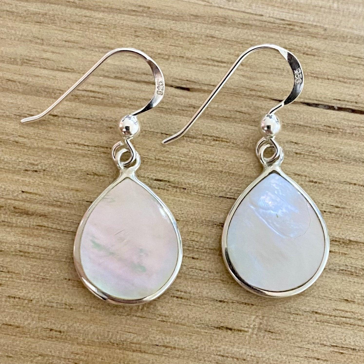Exquisite Raindrop Mother of Pearl Earrings for Women - Elegant Handmade Jewelry for Weddings, Parties & Special Occasions
