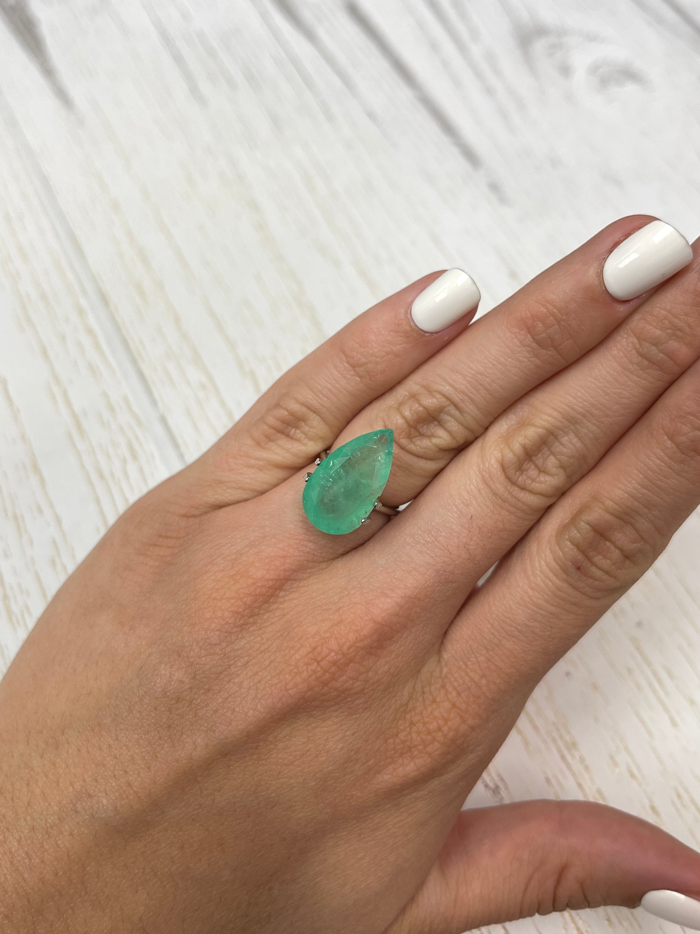 10.89 Carat Huge Natural Loose Colombian Emerald Pear Cut Gemstone - 21x11.5mm Large Size for Jewelry Making, Engagement Rings & Luxury Gifts
