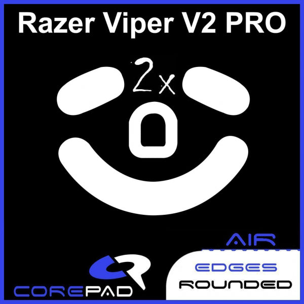 Corepad Skatez AIR Mouse Feet for Razer Viper V2 Pro - Ultra Smooth Gliding Gaming Mouse Skates - Perfect for FPS, MOBA & Esports Gaming
