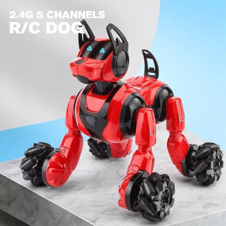 YUKAYUGA 2.4G Smart RC Stunt Robot Dog Toy with Remote Control, Inductive Function, LED Lights & Sound Effects | USB Rechargeable | Multicolor | Perfect for Kids' Birthday Gifts & STEM Learning Toys