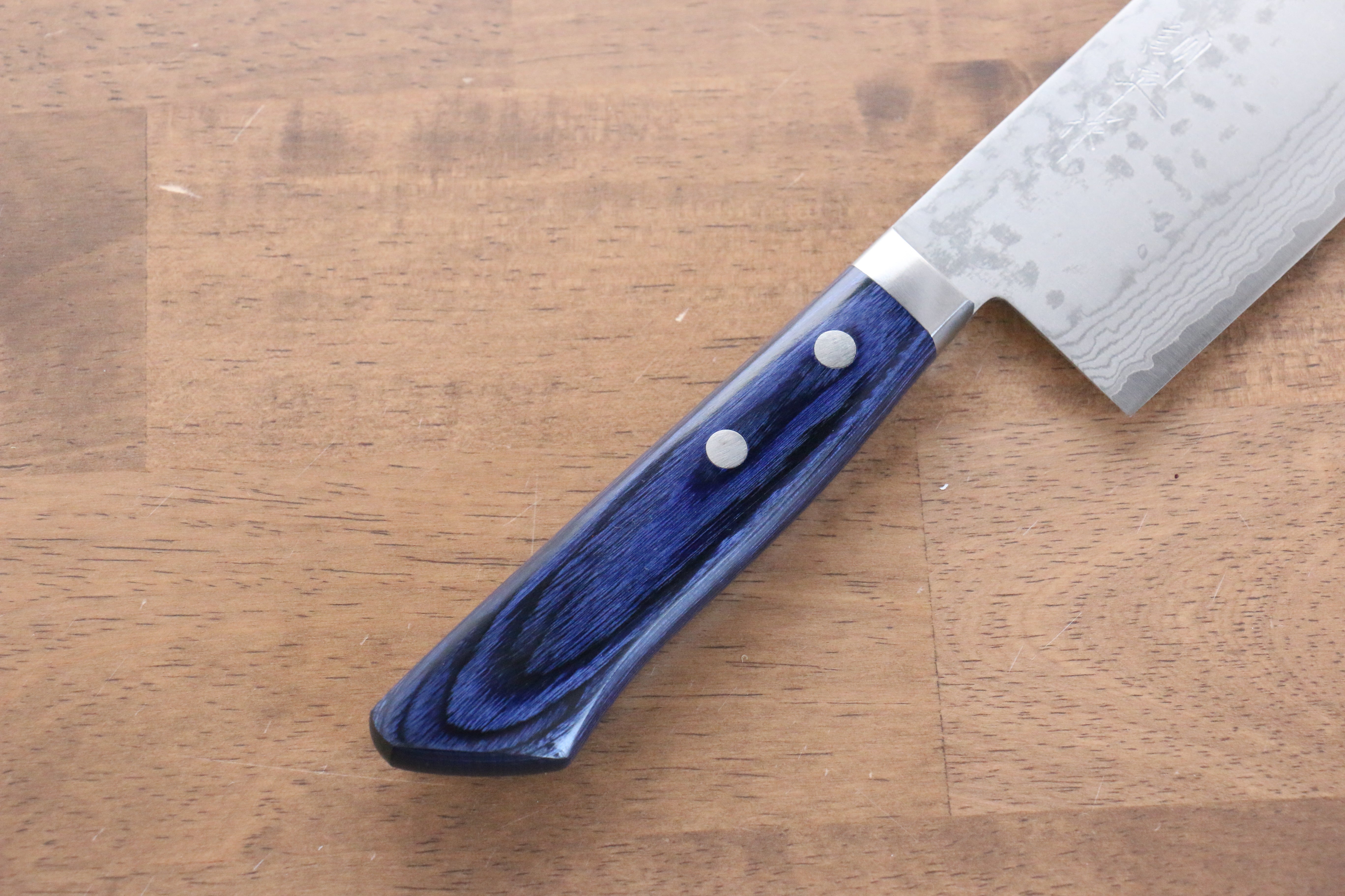 Premium Kunihira Sairyu VG10 Damascus Nakiri Knife 165mm - Japanese Chef Knife with Blue Pakka Wood Handle - Perfect for Sushi, Vegetables & Precision Cutting