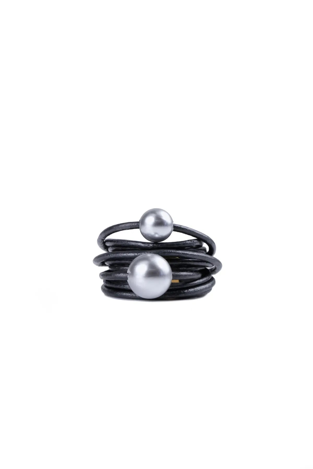 Pearl Leather Ring for Women - Elegant Handmade Jewelry Gift for Her - Perfect for Weddings, Parties & Everyday Wear