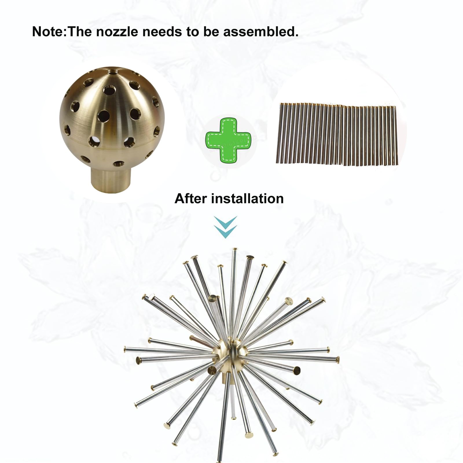 INTBUYING 1.5'' DN40 Stainless Steel Dandelion Fountain Nozzle - Crystal Ball Water Spray Sprinkler for Garden, Outdoor Pond Decor | Perfect for Water Features, Landscaping & Backyard Fountains