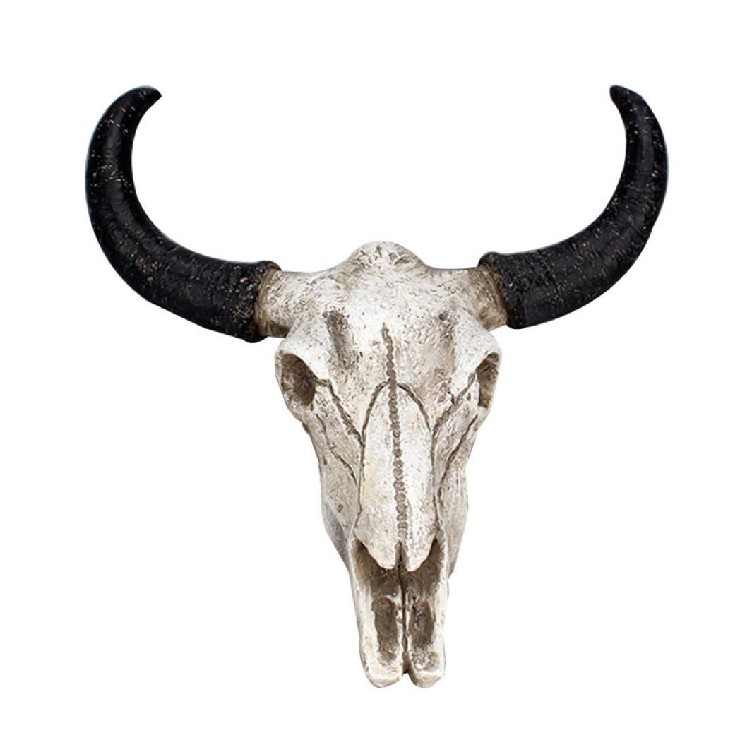 Resin Longhorn Cow Skull Wall Decor - 3D Animal Sculpture for Western Home, Ranch, or Bar | Wildlife Figurine for Cabin, Man Cave & Southwestern Interior Design