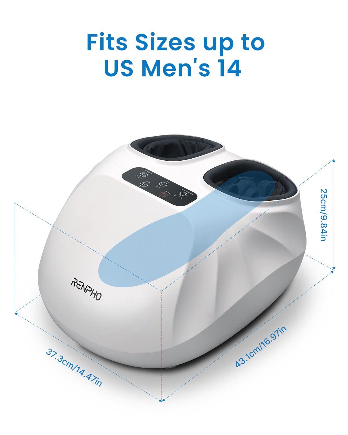 RENPHO Shiatsu Foot Massager Machine for Neuropathy & Plantar Fasciitis Relief - Deep Kneading Foot Massager with Wireless Control, FSA/HSA Eligible - Perfect Gift for Men & Women (Fits Up to Size 14) - Ideal for Home Relaxation, Office Stress Relief & Post-Workout Recovery
