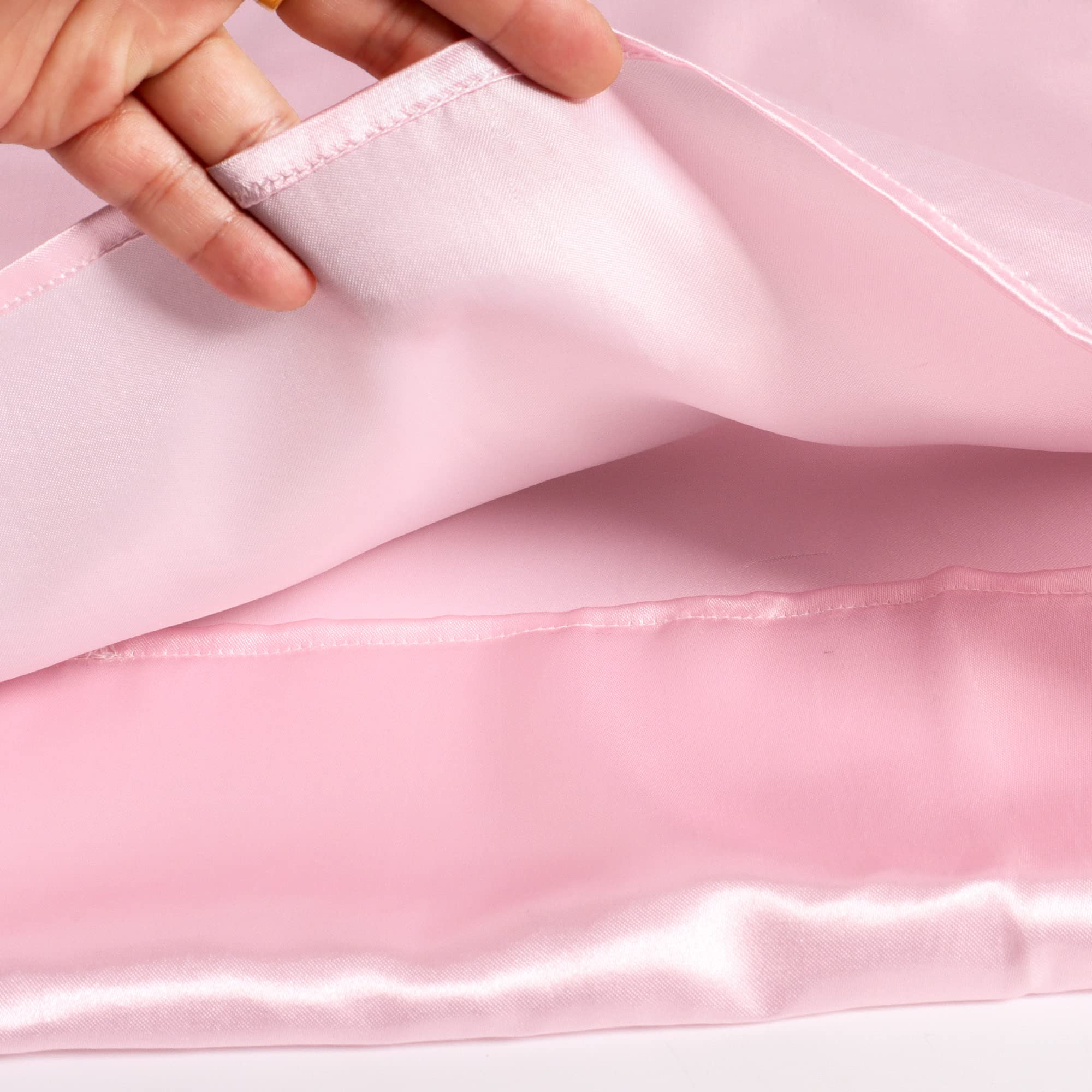 Luxury Satin Silk Pillowcase Set of 2 - Queen Size Soft Silky Pillow Covers for Hair & Skin Care with Envelope Closure (Pink) - Perfect for Beauty Sleep & Bedroom Decor