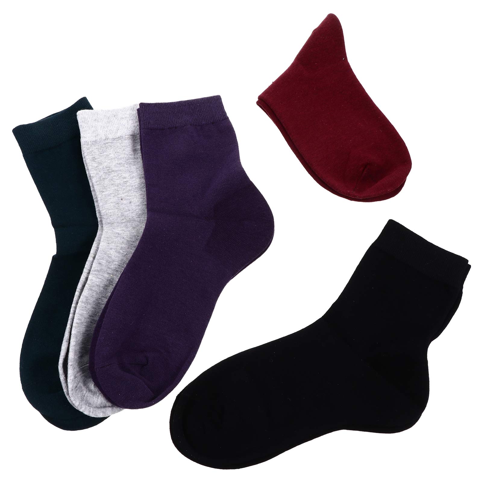 Minkissy Women's Moisturizing Anti-Crack Socks - 5 Pairs Soft Cotton Spa Socks for Dry, Cracked Heels - Perfect for Night Care, Foot Treatment & Relaxation at Home
