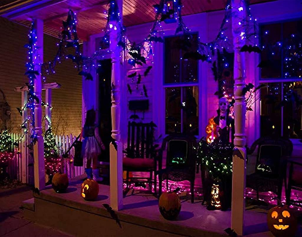 Kemooie 300 LED Purple Halloween String Lights - 99FT Connectable Fairy Lights with 8 Lighting Modes, Waterproof for Outdoor Use - Perfect for Halloween, Christmas, Wedding, Party & Garden Decorations (Purple)