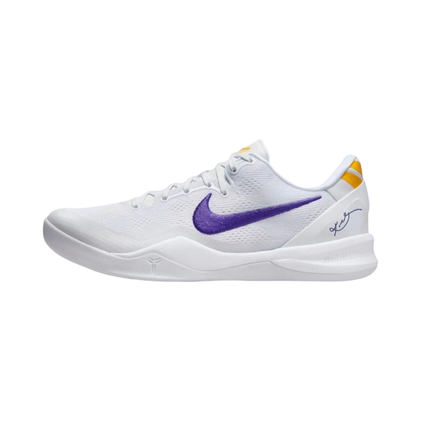 Nike Kobe 8 Protro Basketball Shoes - Lakers Home White & Court Purple Colorway - Perfect for NBA Games, Streetwear & Sneaker Collectors