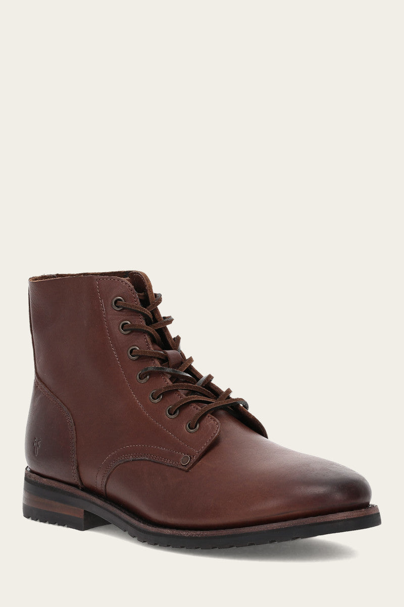 Barrett Cognac Leather Lace-Up Boots for Men - Stylish & Comfortable Footwear for Casual Outings, Work & Everyday Wear