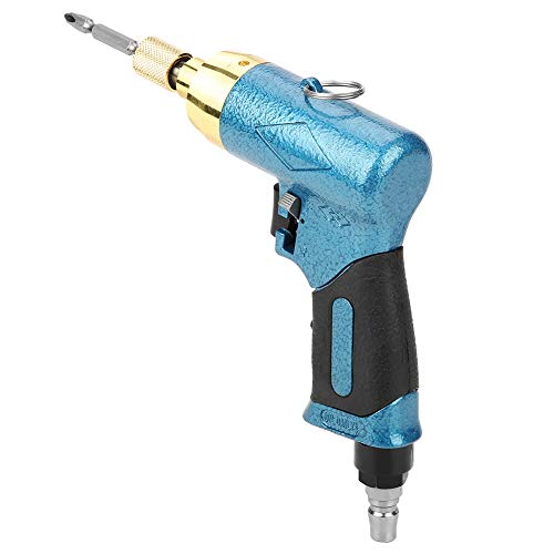 Industrial Pneumatic Screwdriver Gun - 1/4 Inch 9000 RPM Reversible Air Screwdriver with Grip & Bit Set | Heavy-Duty Handheld Power Tool for Construction, Automotive Repair & Woodworking Projects