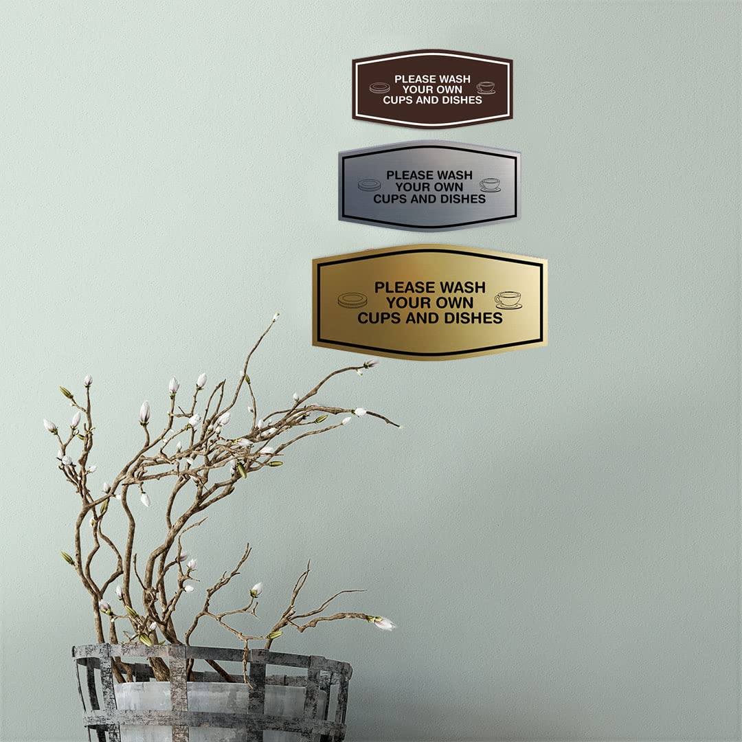Funny 'Please Wash Your Own Dishes' Sign - White/Red Kitchen Decor - Perfect for Home, Office Break Room & Dormitory