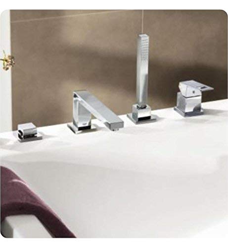 Eurocube Roman Tub Filler with Personal Hand Shower - Luxury Bathroom Faucet for Freestanding Tubs - Perfect for Spa, Master Bath & Relaxation Retreats