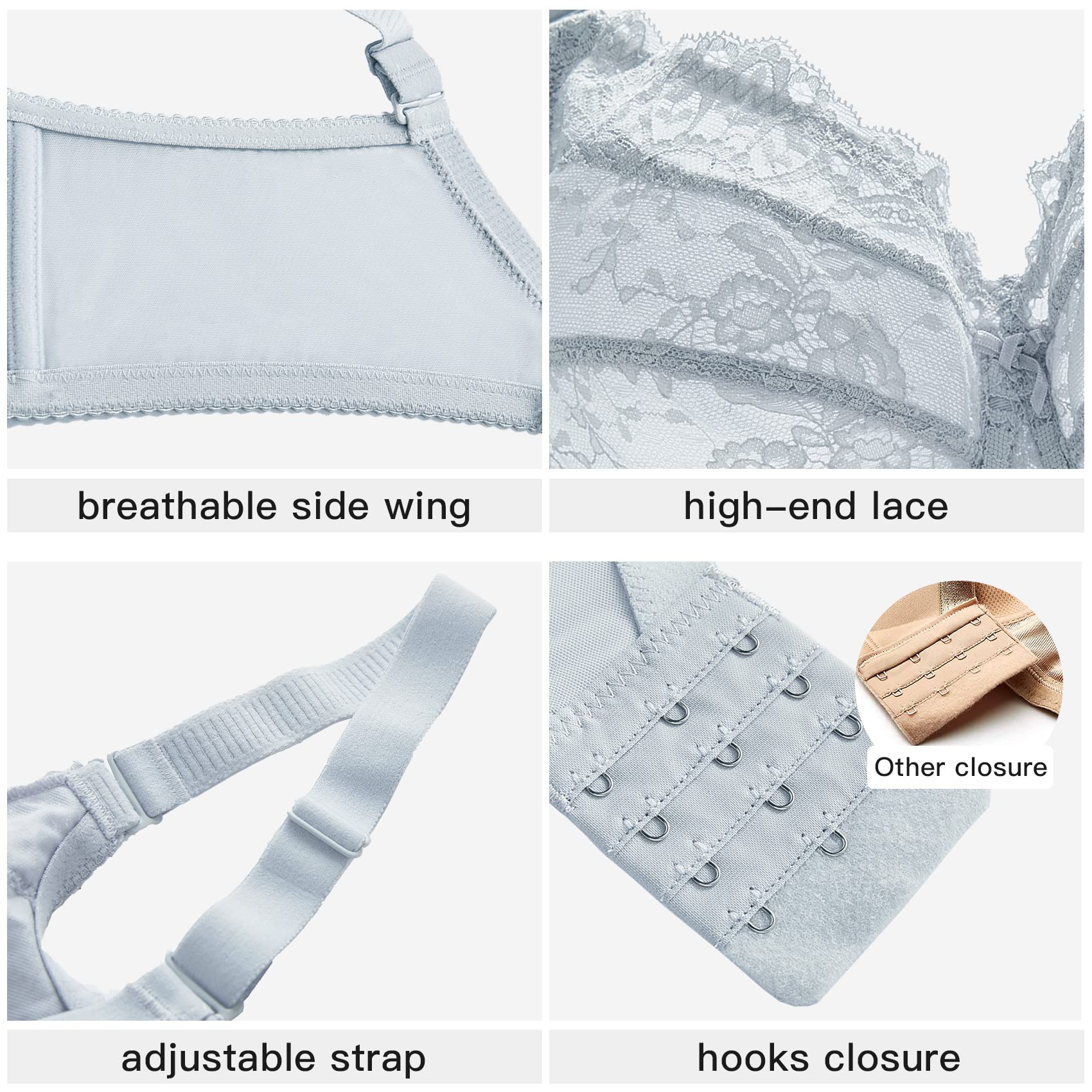 Baetty Sheer Unlined Underwire Bras for Women - Full Coverage, Comfortable & Breathable - Perfect for Everyday Wear, Workouts, and Layering Under Tops