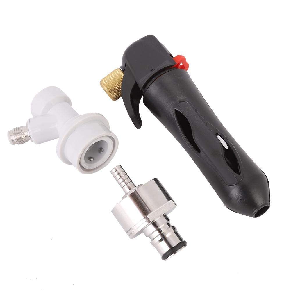 **Black Beer Keg CO2 Charger Kit – Handheld Pressurizer with Carbonation Cap for Home Brewing, Soda Making & Carbonating Drinks – Perfect for Beer, Soda, and Sparkling Beverages**