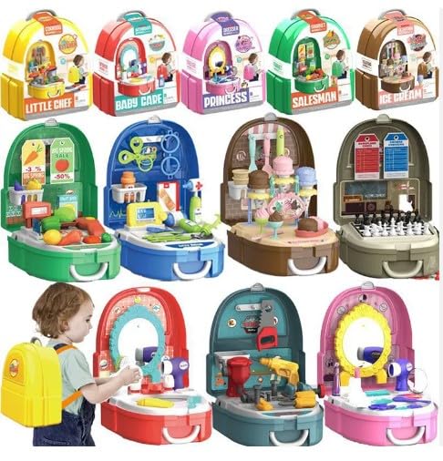 **Pretend Play Kitchen Toy Set for Kids - 30PCS Play Food & Cooking Accessories for Boys & Girls - Portable Backpack Chef Playset - Fun Parent-Child Cooking Role Play for Home & Travel**